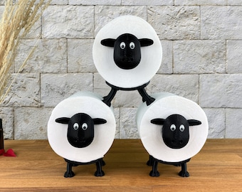 Dori - toilet paper holder sheep | Toilet paper decoration black | Toilet roll holder WC | Replacement roll holder