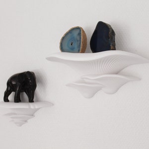 Innovative Mushroom Shaped Wall Shelf 3x Two-piece removable and minimalist storage system, comes with screws image 1