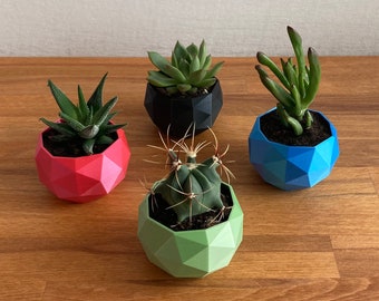 KLIRIX - 4x plant pot | Planter | Suitable for cacti, succulents, flowers and smaller plants | 3D printing