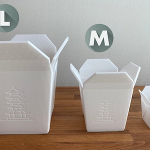 Chinesische Takeout Box Blumentopf Übertopf aus Bioplastik im chinesischen Takeout Box Design Pflanzentopf 3D-Druck Groß Bild 2