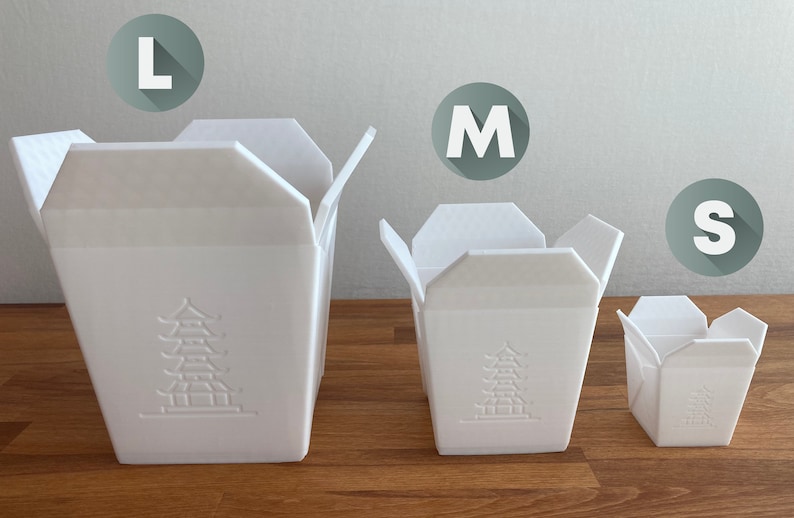 Chinesische Takeout Box Blumentopf Übertopf aus Bioplastik im chinesischen Takeout Box Design Pflanzentopf 3D-Druck Groß Bild 2