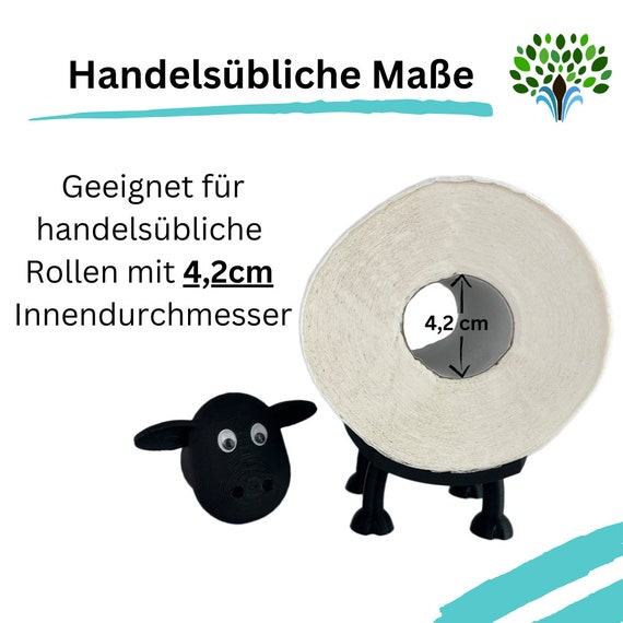Dori porta papel higiénico oveja Decoración de papel higiénico negro  Portarrollos WC Portarrollos de repuesto -  España