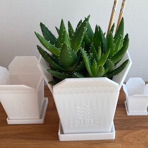 Chinesische Takeout Box Blumentopf Übertopf aus Bioplastik im chinesischen Takeout Box Design Pflanzentopf 3D-Druck Groß Bild 7