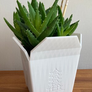 Chinesische Takeout Box Blumentopf Übertopf aus Bioplastik im chinesischen Takeout Box Design Pflanzentopf 3D-Druck Groß Bild 3