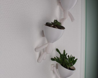 Little Robert's Potty | 3x climbers | Self-adhesive without drilling | Bouldering | Suitable for cacti, succulents, flowers