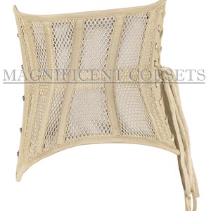 Mesh Waspie Corset , Heavy Duty Underbust Waist Trainer Steel Boned Cincher Skin Corset image 2