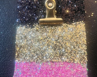 glitter notitiehoudermagneet