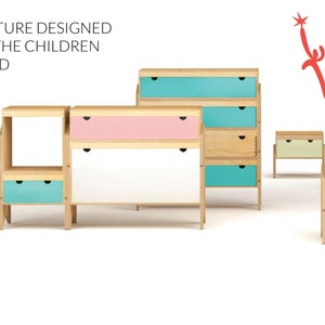 Multifunctional wooden children's furniture, Toy storage, Kidsroom Furniture, Nursey Shelf, Kids Open Shelf, pink color shelf, Montessori