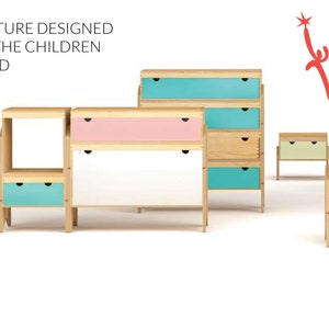 PERSONALIZED MONTESSORI Kidsroom FURNITURE Perfect For Toys Storage – Multifunctional Nursery Décor Shelf Children Chests Of Drawers In Pink