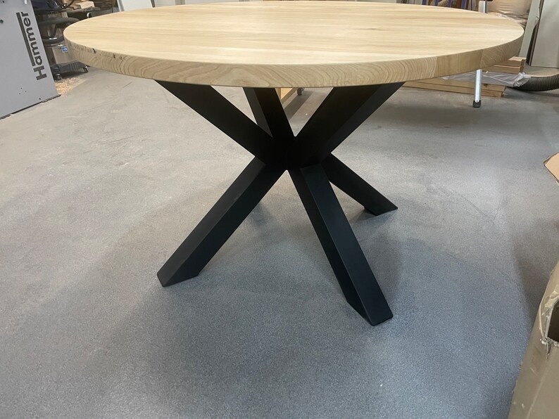 Expandable Round Table With Metal Legs Functional Dining - Etsy