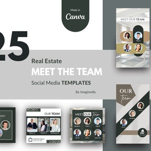 Meet the Team Real Estate Templates | Meet Our Team Instagram Posts | Canva Meet the Team Template