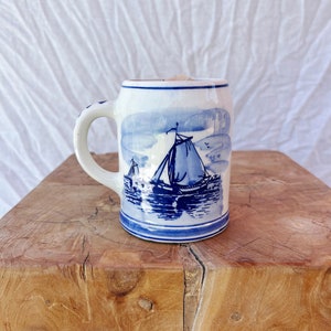 Vintage Blue and White Delfts Hand-painted Porcelain Coffee Mug “made ...