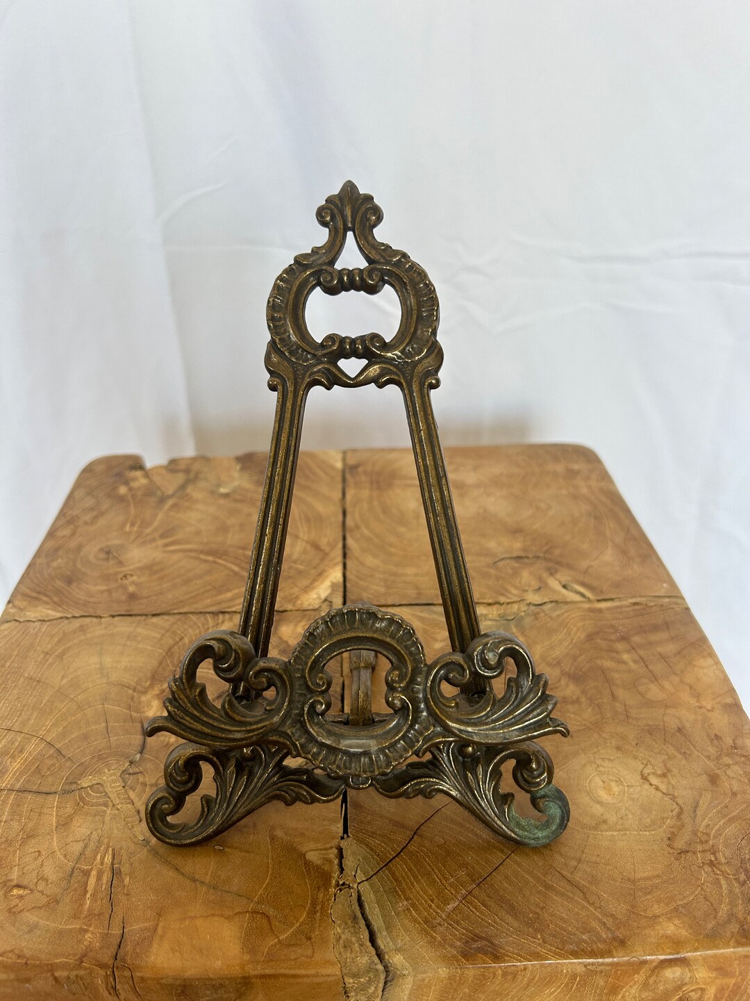 Vintage Ornate Brass Easel Picture Stand Book Stand Plate Etsy