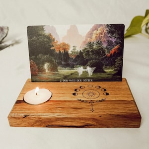 Holzaltar "MOONPHASE" - Kartenhalter Holz, Teelichthalter