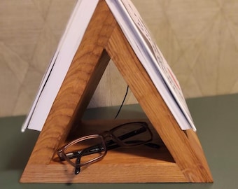 Book stand / book triangle / book holder wood / bookmark wood / book shelf