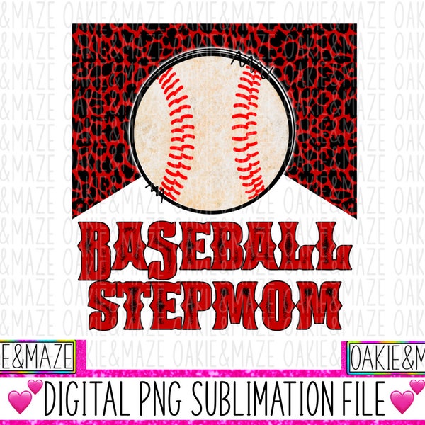 Stepmom stepson Baseball player game team family western Ready to print sublimation png File heat transfer sublimation art image digital