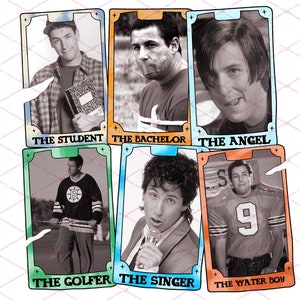 Adam's tarotkaarten grappige retro jaren 90 film Billy Adam Madison Sandler humor citaat sublimatie afdrukbare png-bestand ontwerp kunst kaart sticker afdrukken