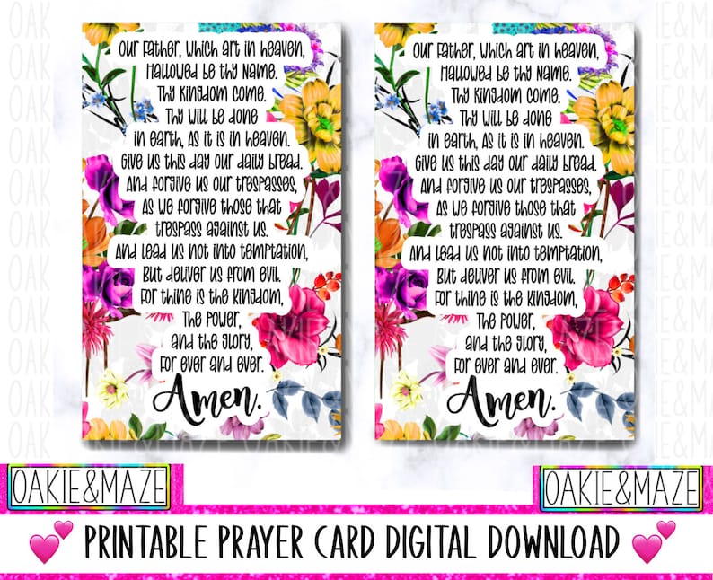 The Lords Prayer Png Prayer Card Printable Church - Etsy