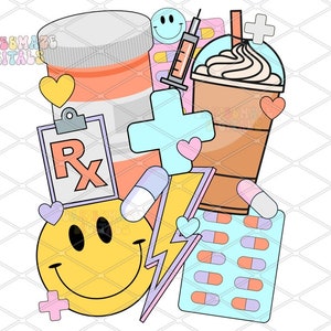 Cute Pharmacy Work PNG, Pharmacy Tech Sublimation Clipart, Pharmacist Coffee RX Humor Design, Healthcare Digital Graphic