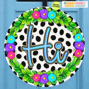 Hello PNG Welcome Door Sign Sublimation Design Colorful Rustic Farmhouse Graphic Digital Download for Porch Entry Home Decor door hanger png