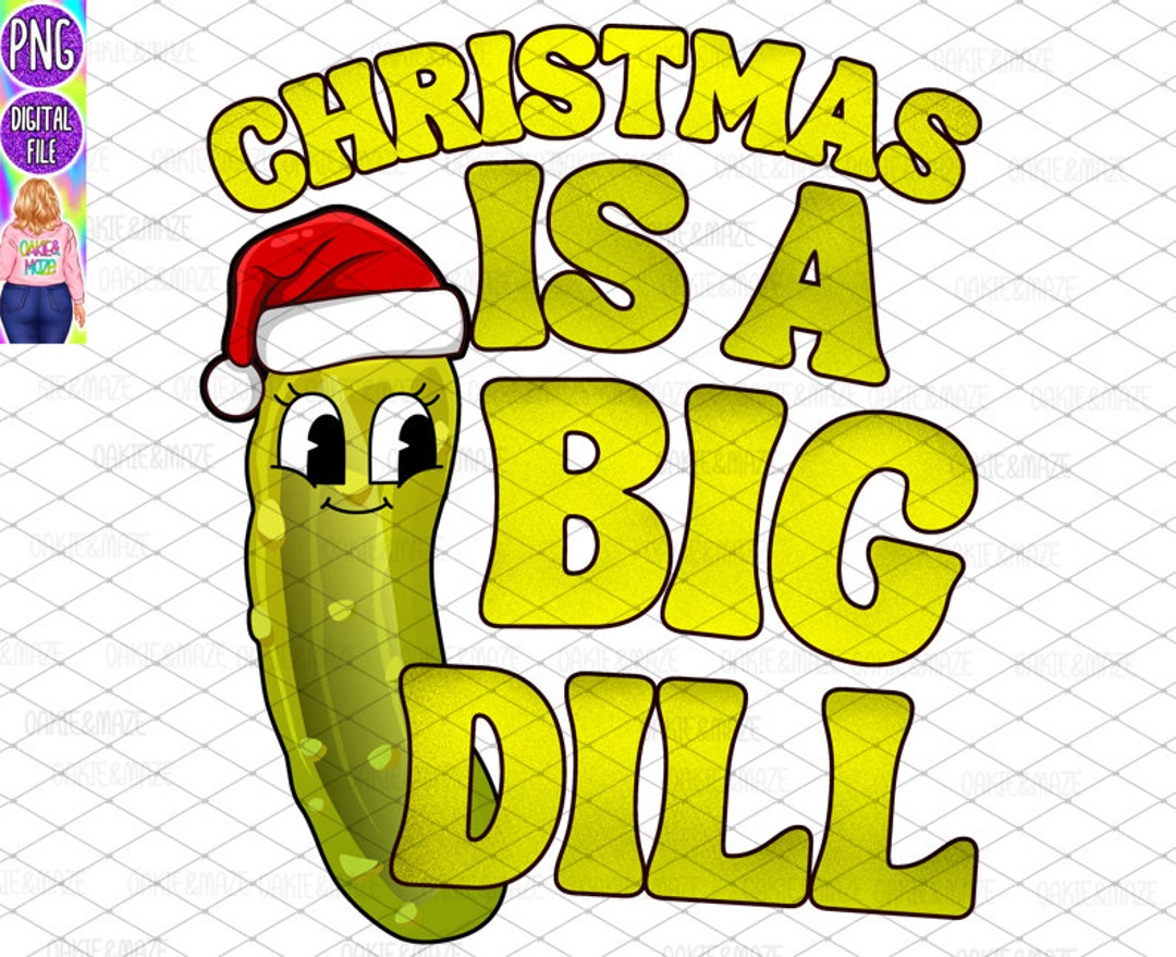 Christmas Fish a Big Dill Funny Pickle Santa Elf Ornament Jolly Xmas