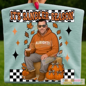 Fall Halloween Sandler Season PNG Cozy Autumn Design, Funny Pumpkin Sublimation, Adam Sandler Meme Clipart for Shirts