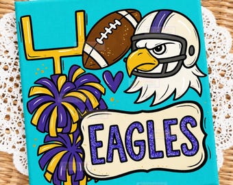 Orgullo de Águila PNG, imágenes prediseñadas de sublimación de fútbol con espíritu escolar, gráficos de equipos deportivos con mascotas, diseño de camisetas digitales para fanáticos de los Eagles, evento de animación escolar.