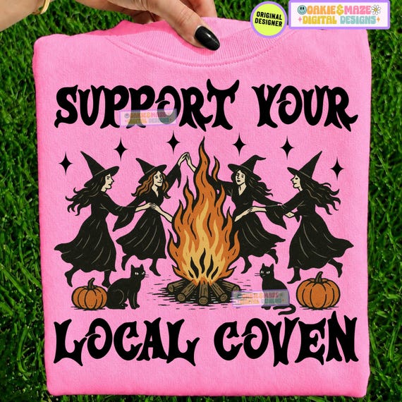 Support your local coven png, Halloween witch png, fall png download, Halloween costume png, witches png, Salem png, black cat png, coven