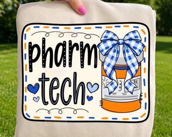 Pharmacy Squad PNG, Cute Pill Bottle Heart Sublimation Clipart, Funny Pharmacy Job Digital Design for Pharmacists, Techs, Shirts, Hoodies,