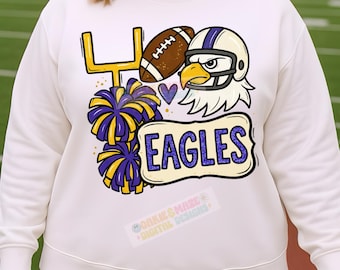 Eagle Pride png, schoolgeest voetbal sublimatie clipart, mascotte sportteam afbeelding, Eagles fan digitaal shirtontwerp