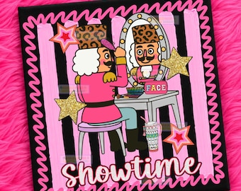 Showtime Nutcracker PNG Christmas Candy Cane Pastel Retro Cute Funny Holiday Sweatshirt Design Digital Download Clipart, pastel xmas preppy