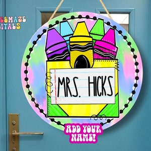 Teacher door hanger, sublimation door hanger blank, sublimation door hanger png, door hanger design, classroom decor, classroom welcome sign