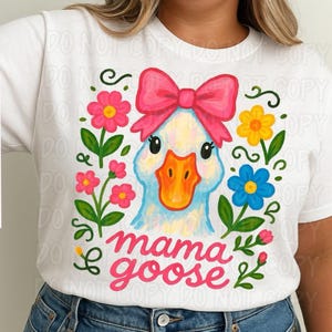 Mama Goose Floral PNG: Mother&#39;s Day Sublimation Design (Digital Download)