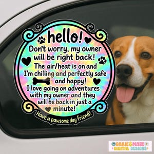 Printable Dog Car Safety Sign PNG, Funny Pet Sublimation Clipart, Car Window Dog Lover Design, Cute Puppy Pet Care Digital Art