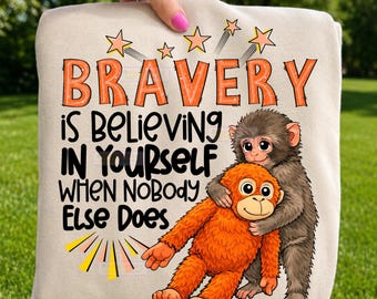 ORIGINAL DESIGNER punch the monkey viral zoo video Japan inspirational quote stuffed animal bravery png Sweatshirt Clipart Digital design