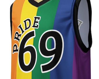 Personalized Pride Basketball Jersey: LGBTQIA+ Rainbow Sports Tank
