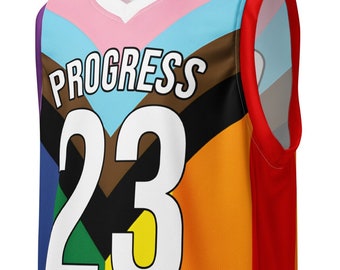 パーソナライズされたノンバイナリープライドバスケットボールジャージ