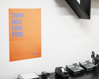 Think Rich Look Poor Andy Warhol Print Andy Warhol Quote Etsy