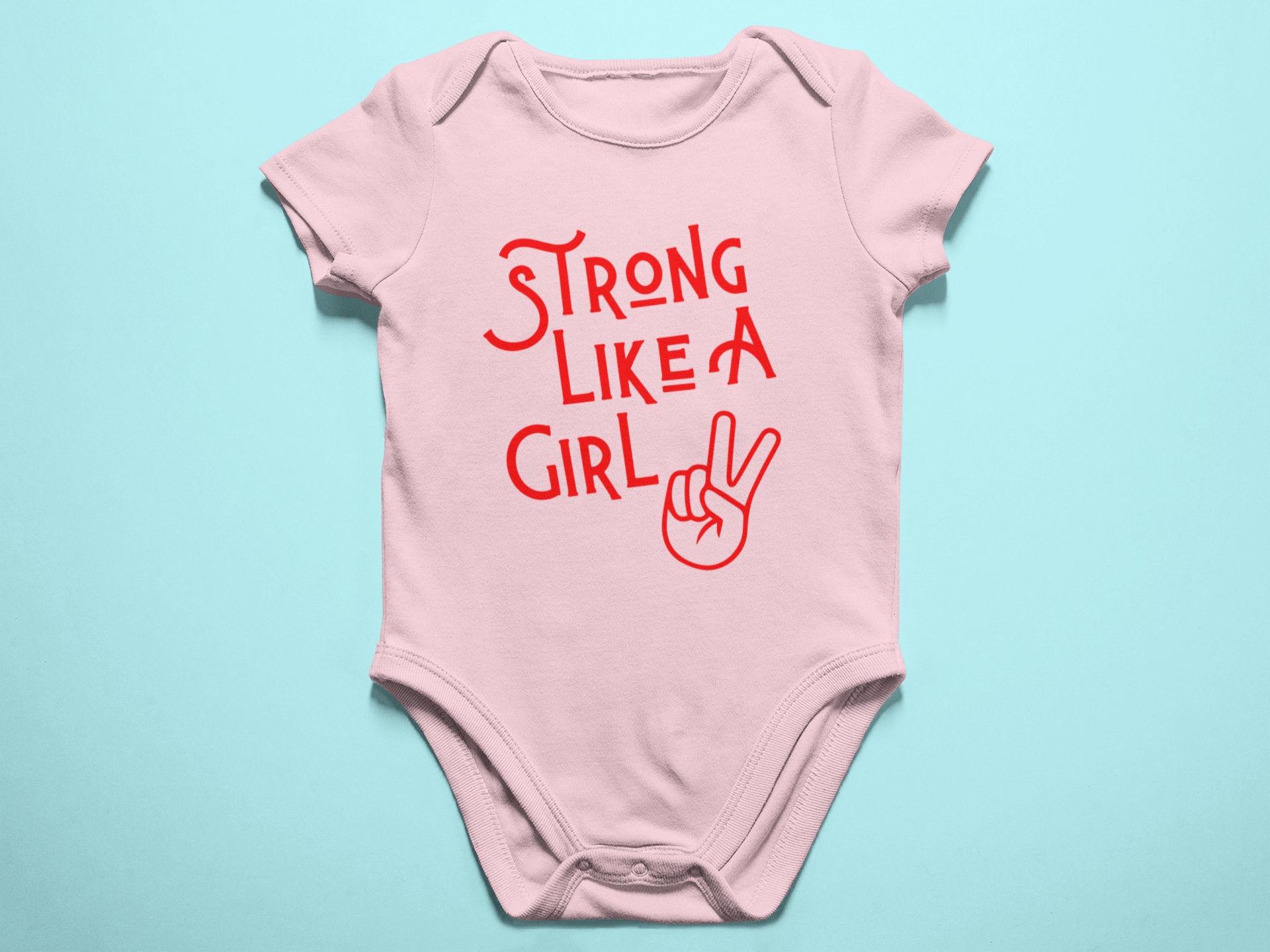 Strong Like A Girl Baby Onesie Girl Power Baby Female Empowerment Etsy