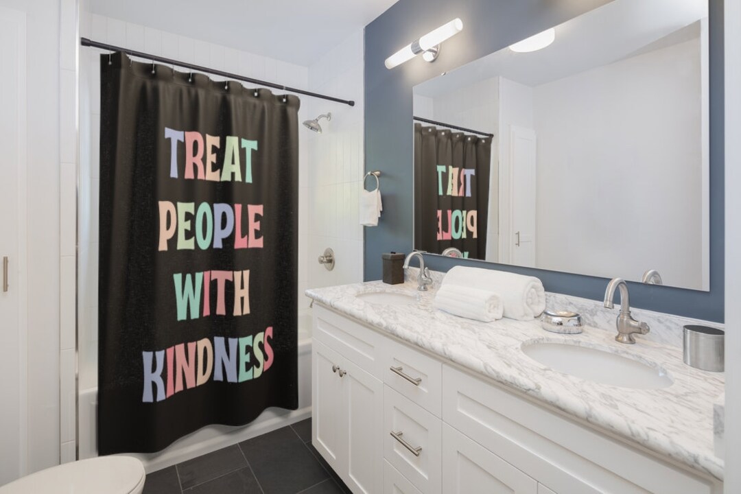 Treat People With Kindness Shower Curtain TPWK Home Etsy