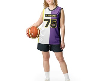 パーソナライズされたノンバイナリープライドバスケットボールジャージ