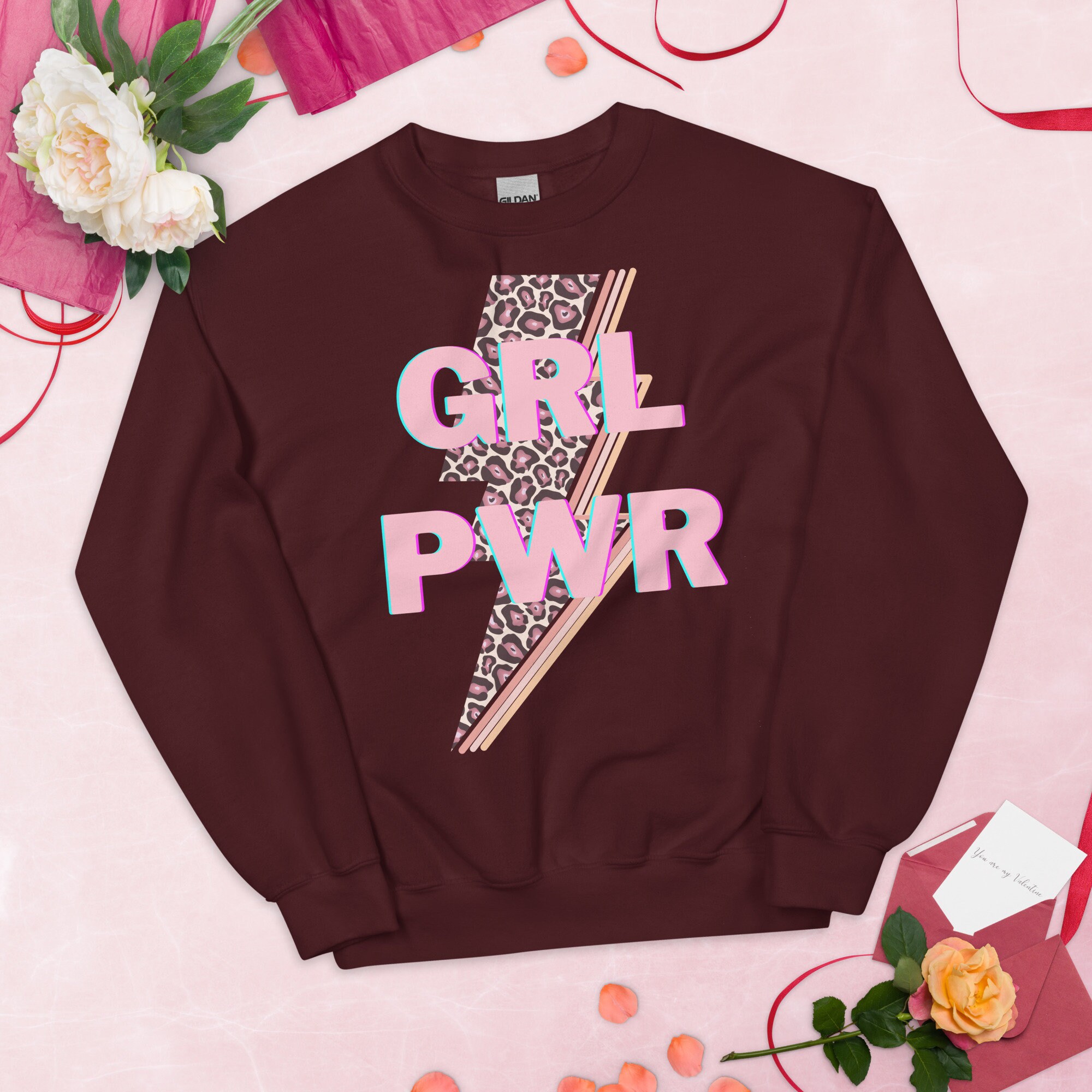 GIRL POWER PEACH SWEATSHIRT