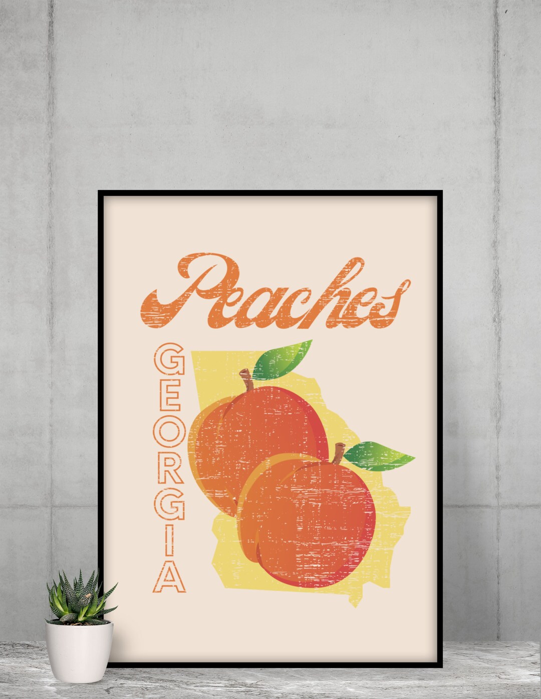 Peaches Print, State, Southern Charm, Peaches Poster, Peaches Home Decor Etsy