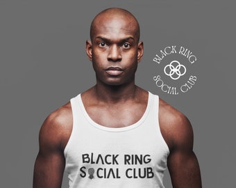 Pineapple Bold Black Ring Social Club Men's Jersey Tank