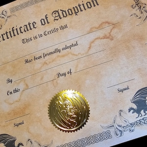 Drachenadoptionsurkunde - Printable