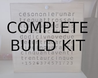 BUILD KIT - Wall or table words clock, with leds. Wood. Create Your Own Words Clock: Unleash Your DIY Spirit with our All-Inclusive Kit!