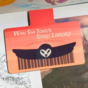 Carte de bibliothèque Spirit de Wan Shi Tong - Marque-page magnétique - Design recto-verso de 2,5 pouces - Avatar le dernier maître de l'air, un cadeau mignon et ringard ~