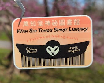 Wan Shi Tong's Spirit Library Card - 3" Vinyl Sticker, Weatherproof, ATLA, for Those Seeking Knowledge, Matte Finish, Makes a Great Bookmark