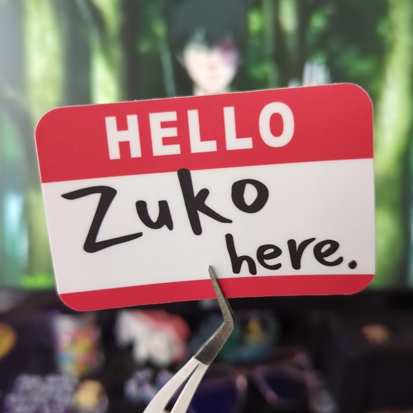 Hola, Zuko Aquí - Pegatina de vinilo de 3", resistente a la intemperie y tonta