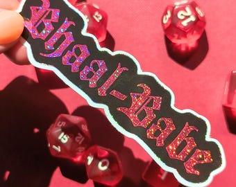 Pegatina súper brillante de Bhaal-Babe - Aeterna Amantes - Dark Urge - ¿Resistir? Durge - Calcomanía de 4"